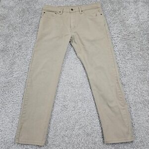 Levis 502 Jeans Men 34x30 (Fits 34x28) Beige Straight Fit Stretch Mid Rise Twill